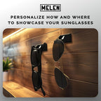 MELEN Adhesive Sunglass Organizer Wall (8-Pack) - Strong and Compact Glasses Holder, Sunglass Holder for Car and Wall - Clear