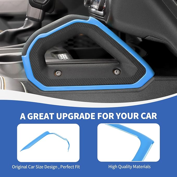 Center Console Dash Grab Handle Cover Trim Compatible with 2021-2024 Ford Bronco Light Blue Interior Accessories (Not for Bronco Sport)