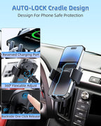 PZK Magnetic Car Phone Holder for Toyota RAV4 2013-2018 Accessories Vent | Auto Lock Car Phone Mount Hands Free 360° Rotation Adjustable Phone Stand Fit for All 4.0-7.0'' Smartphone Phone Cradles
