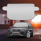 NEEDZ 2in1 Windshield Cover for Sun and Snow | Light Weight 170T Silver Coated Fabric Premium Windshield Protection for Cars, SUVs, Trucks | Secure Fit Waterproof Frost Cover | Large (88"x39")*