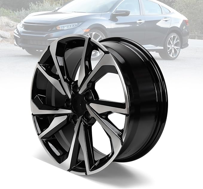New 18'' x 8" Aluminum Alloy Wheel Rim Compatible with 2017-2021 Honda Civic, Factory Replacement Rim, Direct Fit, OEM Design Replacement Rim