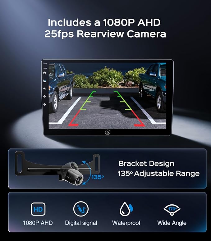 10" 64G Car Stereo for GMC Sierra Chevy Silverado 2014 2015 2016 2017 2018 Upgrade, Touchscreen Radio Head Unit Carplay/Android Auto/GPS/Bluetooth/AM/FM Radio/HD Backup Cam/SWC/Support Bose-System