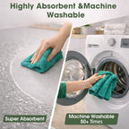 Microfiber Cleaning Cloth Roll–100 Pack, Tear Away Microfiber Towels, Reusable, Washable, Scratch-Free, Kitchen Towels for Car, Home, Kitchen, Glass, Dishes (Malachite Green)