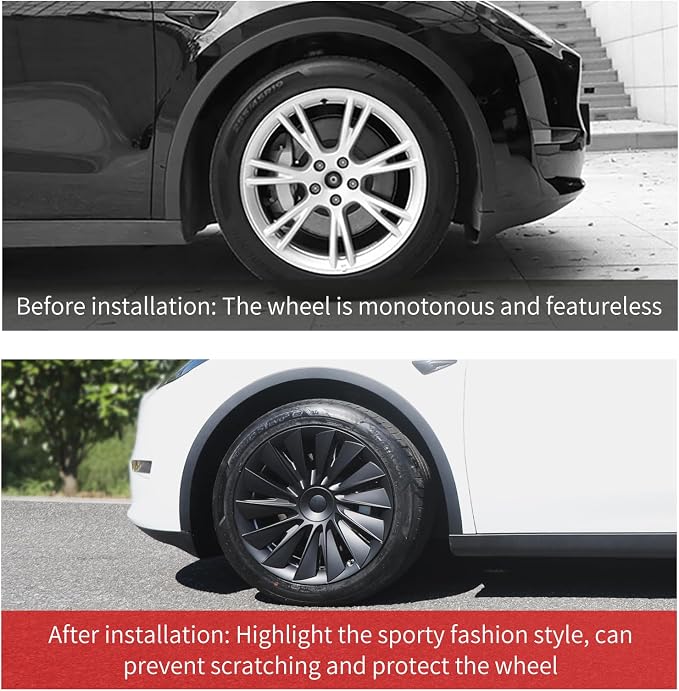 Wheel Cover for Tesla Model Y(2020-2024) 4PCS Hubcaps for Tesla Wheel Cover Model Y 19inch Rim Full Cover Hubcaps Accessories (NewBlade Style, 19 inch)