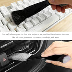 2 in 1 Duster for Car Clean, Portable Double Head Auto Detailing Brush, Soft Double-Ended Dust Removal Brush Interior Cleaning Tool for Most Vehicles, Car Accessories (Black)