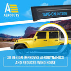 Extra Durable Window Deflectors Tape-On Window Visors Rain Guards Fit for Jeep Wrangler JK 2007-2018, Sun Visors, Wind Vent for Shades, Exterior Car Accessories - 4pcs. AG0083