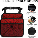 Car Backseat Organizer - Cute Aesthetic Car Storage Bin with Mesh Pocket & Reinforced Base - Universal Fit Hanging Seat Back Accessories for Women (Red)