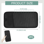 Sun Visor CD Holder, 12-Capacity Car Visor Organizer with DVD Sleeves and Mesh Pocket, Universal Visor Storage for Vehicle CD Case and Pen Holder Ergonomic Design (Black 1 Pcs)