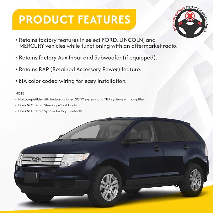 SOOFD-27 Radio Replacement Interface for Select Ford/Mercury/Lincoln Vehicles, Black
