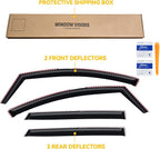 in-Channel Rain Guards for Volkswagen (VW) Tiguan 2018-2024, Window Visor Shields Vent Deflector Shade Wind Dark Smoke 2019 2020 2021 2022 2023 18 19 20 21 22 23 24, Tape-On Inside-Mount, 4PCS