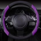 Line Rider Microfiber Leather Sporty 14.5-15 inch Steering Wheel Cover Universal Fits for 95% Truck,SUV,Cars, Anti-Slip Safety Comfortable Design (Black Purple)