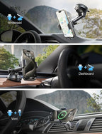 for iPhone 17 Car Phone Holder Mount, 2-in-1 Suction Cup Phone Mount for Car Dashboard Windshield and Air Vent Cell Phone Holder, Truck Phone Holder for iPhone 16 Pro Max Air 15 14 13 Plus Mini