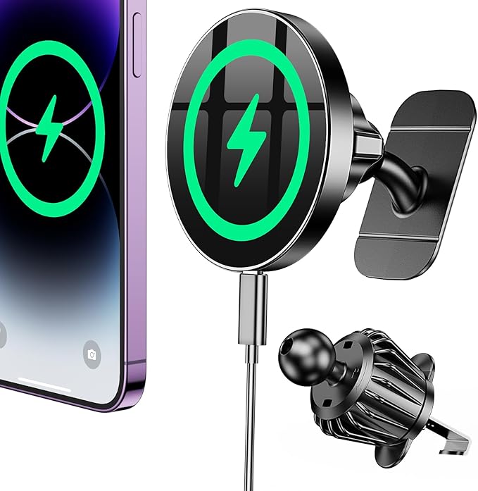 for Magsafe Car Mount Charger【100% Stable】15W Magsafe Car Charger Magnetic Phone Holders for Your Car Accessories for Women Men Car Phone Holder Wireless Car Charger for iPhone 17 16 15 14 13