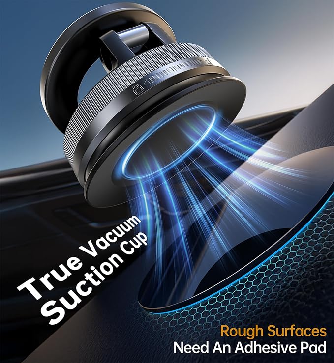 【Newest Vacuum Magnetic Phone Holder for Car Phone Holder Mount【Movable Vacuum Suction】Magsafe Car Mount Cell Phone Holders for Your Car Accessories for Women Men for iPhone 17 16-Carbon Fiber