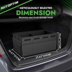 Car Trunk Organizer - 65L Collapsible Car Organizer with Non Slip Bottom & Multiple Pockets for Groceries, Trunk Storage with Base Panel for SUV Sedan Van, 2 Compartments (Black, Large)