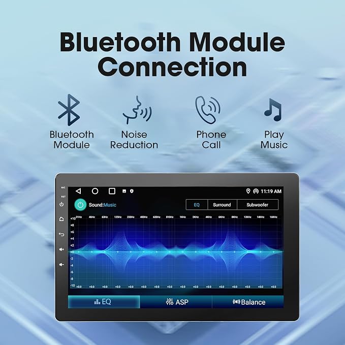 10.1 inch Single Din Car Stereo, Rotatable Touch Screen Radio with Wireless Apple CarPlay & Android Auto, Backup Camera, Mirror Link, SWC, GPS, Voice Control, Bluetooth, WiFi