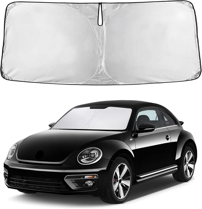 Windshield Sunshade Compatible for Volkswagen VW Beetle 2012-2017 2018 2019, Sun Visor for Front Windshield & Window Sun Shade Cover, UV Heat Blocker & Protector, Car Accessories