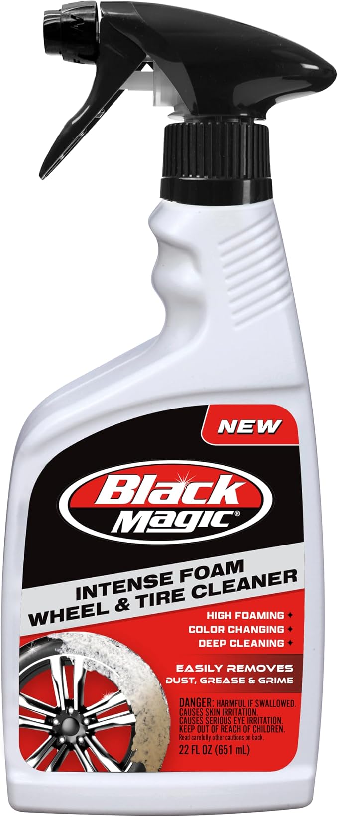 120228 Intense Foam Wheel & Tire Cleaner, High-Foaming Formula for Deep Cleaning, Removes Dirt, Grime & Brake Dust – Safe on All Wheels, 22 Fl Oz