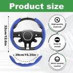 2pcs Carbon Fiber Anti-Skid Steering Wheel Cover, Anti-Skid Steering Wheel Cover/Segmented Steering Wheel Protector/Car Interior Accessories for Men/Women - Durable(Blue)