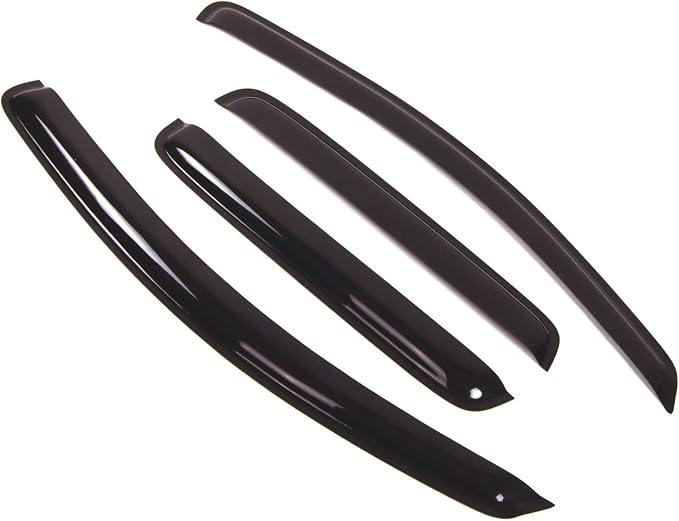 WD2-057 Dark Smoke 4 Pcs Set Window Visor (Outside Mount) Deflector Rain Guard Compatible with 2004-2006 Chevrolet Aveo