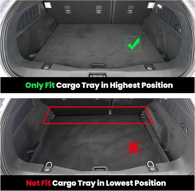 Floor Mats and Trunk Mat for Ford Mustang Mach-E 2026 2025 2024 2023 2022 2021 (Cargo Floor in Top Position) All Weather TPE Car Liners, 1st & 2nd Row & Cargo Liner, 4pcs Black