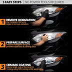 Ceramic Headlight Restoration Kit – Guaranteed To Last As Long As You Own Your Vehicle – Brings Headlights Back to Like New Condition - No Power Tools Required - 10 Wipe Kit