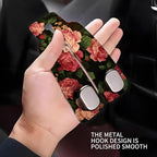 Car Seat Headrest Hook, Universal Leather Cute Hanger Holder Hook, Storage Organizer Interior Accessories for Purse Bags Handbag Cute Red Flowers