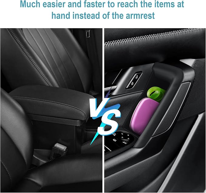 4Pcs for 2025 2026 Mazda CX-50 Center Console Door Handle Pockets | Trash Can Storage Box for 2023 2024 2025 2026 Mazda CX50 Accessories 4-Doors Trash Bin Storage Case TPE Material
