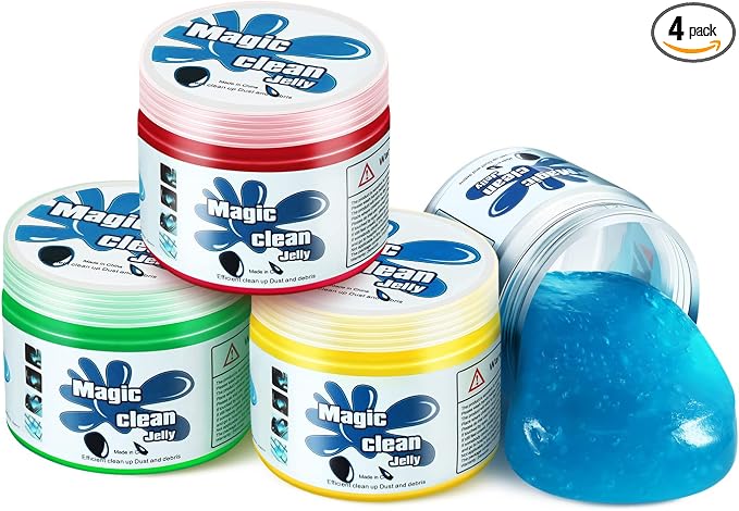 DNA MOTORING 4 Pack Car Cleaning Gels, Auto Detailing Tools Cleaning Putty Car Interior Cleaner Slime, Car Jelly Cleaner, Keyboard Cleaner, Car Cleaning Supplies, gifts for Men Women, TOOLS-00150