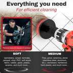 Drill Brush Attachments for Cleaning [Set of 6] Universally Cleans Cars, Rims, Upholstery, Tiles, and More I Brush Drill Attachment for Cleaning I Drill Brush for Car Detailing (Red)