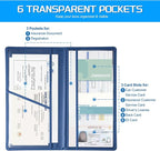 2Pack Car Registration and Insurance Holder,Car Document Holder for Cards License with Magnetic Shut,Vehicle Glove Box Car Organizer for Documents, Cards, License(Carbon Fiber Blue)