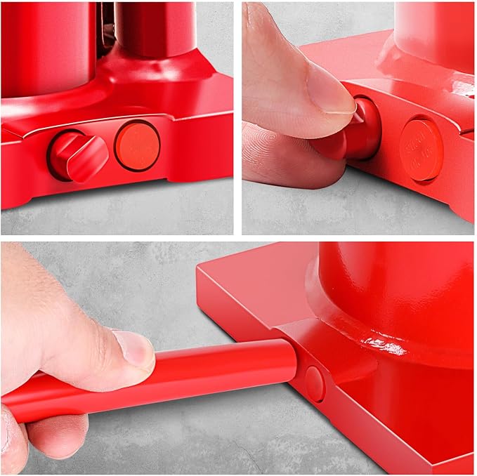 20 tons / 44092 lbs Lifting Automotive Welded Hydraulic Bottle Jack for Repair Vehicle, Pickup, Truck, w/Manual Handle, Red,TOOLS-00362