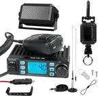 MB1 CB Radio kit, with Retractable Microphone Holder, Magnetic Antenna, External Speakers, Cigarette Lighter Plug, Long Range CB Radio for Truck