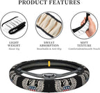 Car Steering Wheel Cover with Anti-Slip Lining, Universal 15 inch Wheel Cover, Fashion Car Interior Accessories for Women Men - Bald Eagle