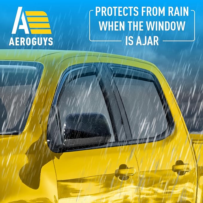Extra Durable Window Deflectors in-Channel Window Visors Rain Guards Fit for Chevrolet (Chevy) Colorado 2015-2022 Crew Cab, Sun Visors, Wind Vent for Shades, Exterior Car Accessories - 4pcs. AG0275