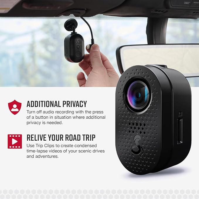 Cobra Discreet Dash Cam (SC120) - QHD 1440P Video Resolution, Built-in WiFi, Night Vision, Continuous Recording, Compact Design, 16 GB SD Card Included