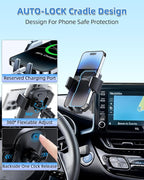 PZK Car Phone Mount for Toyota C-HR CHR 2019-2022 Accessories 8-inch Screen | Auto Lock Phone Holder One Button Release 360° Rotation Smart Phone Cradles Hands Free Not Affect Vent for All Smartphone