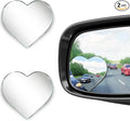 2Pcs Heart Shaped Blind Spot Mirrors for Cars, HD Glass Frameless Convex Side Mirror Blindspot, Universal Fit Stick-On Wide Angle Rear View Mirrors for SUVs, Trucks and RVs