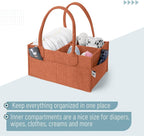 Mr. Pen- Baby Diaper Caddy Organizer, Rustic Warmth | Nursery Storage Bin and Car Organizer for Diapers and Baby Wipes