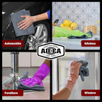 AIDEA Microfiber Cleaning Cloth Grey, 800PK, Microfiber Towels for Cars, Shop Towels Cleaning Rags, Premium Wash Cloths, Absorbent Towel for SUVs, House, Kitchen, Commercial, Cleaning Supplies 12×12"