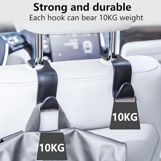 4 PCS Car Seat Headrest Hook Seat Headrest Hanger Organizer Storage Universal for Bags Clothes Car Interior Accessories Headrest Purse Hook Car