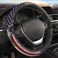 Camouflage Deer American Flag Steering Wheel Cover for Men, Anti-Slip Elastic Breathable Soft Rubber Car Steering Wheel Protective Cover, Universal 15 Inch Fit for Cars, Auto, SUVs