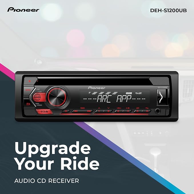 DEH-S1200UB 1-Din CD Receiver – USB, AUX, FLAC Playback, AM/FM Radio, 50W x 4 Output, MIXTRAX, Detachable Face, Preset EQ, Bass Boost, Remote Control Included
