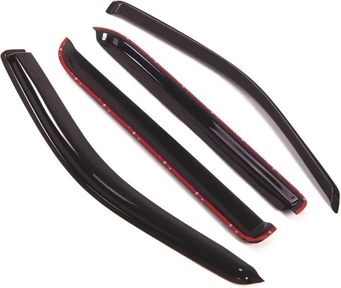WD2-155 Dark Smoke 4 Pcs Set Window Visor (Outside Mount) Deflector Rain Guard Compatible with 2002-2005 Ford Explorer