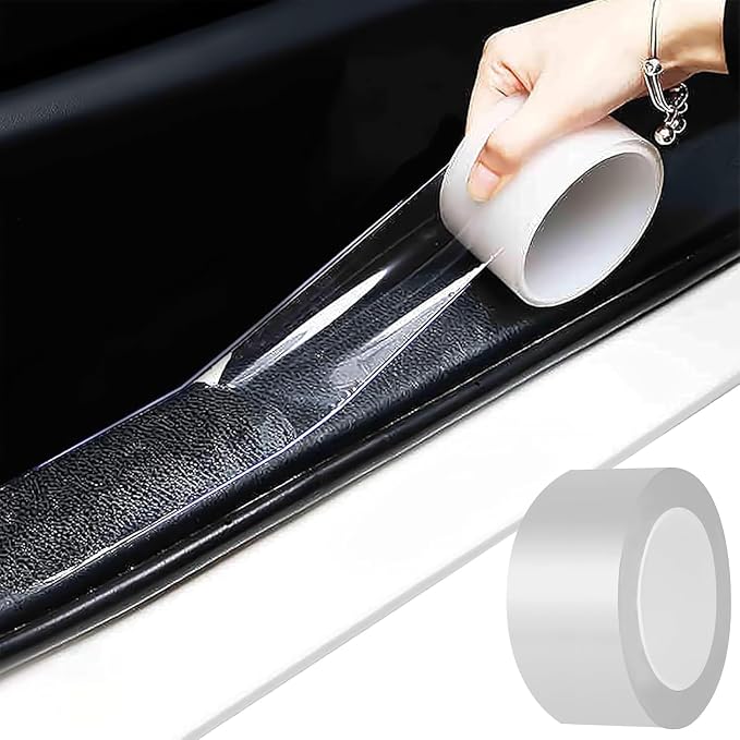 Anti-Scratch Anti-Collision Adhesive Strip Car Door Edge Guard Protector Strip Car Door Scuff Plate Protectors Transparent Invisible Tape for Rear Bumper/Door(66Ft x 0.8In)