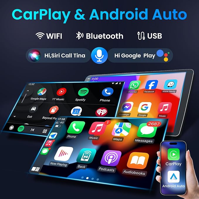 8Core Android 15 Car Radio for 2007-2013 Chevrolet Chevy Silverado Tahoe Suburban GMC Yukon: 9'' 1280*800P IPS Touch Screen Build-in GPS Wireless Carplay & Android Auto 5Ghz WiFi BT Backup Camera FM