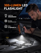 S8 Ultra Car Jump Starter, 4000A Safe 12V Battery Booster Pack (All Gas/12L Diesel), Portable Jump Box with Smart Jumper Cables, Type-C/USB, Flashlight, Rugged Protection & Storage Bag, Orange