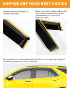 in-Channel Window Rain Guards Fit for Chevy Equinox 2018-2024 Low-Profile Rain Guards Extra Durable Window Deflectors Visors Vent Visors Vent Shades Car Accessories -4 pcs