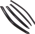 WD2-760B Dark Smoke 4 Pcs Set Window Visor (Outside Mount) Deflector Rain Guard Compatible with 2017-2018 Dodge Charger