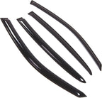 WD2-760B Dark Smoke 4 Pcs Set Window Visor (Outside Mount) Deflector Rain Guard Compatible with 2017-2018 Dodge Charger